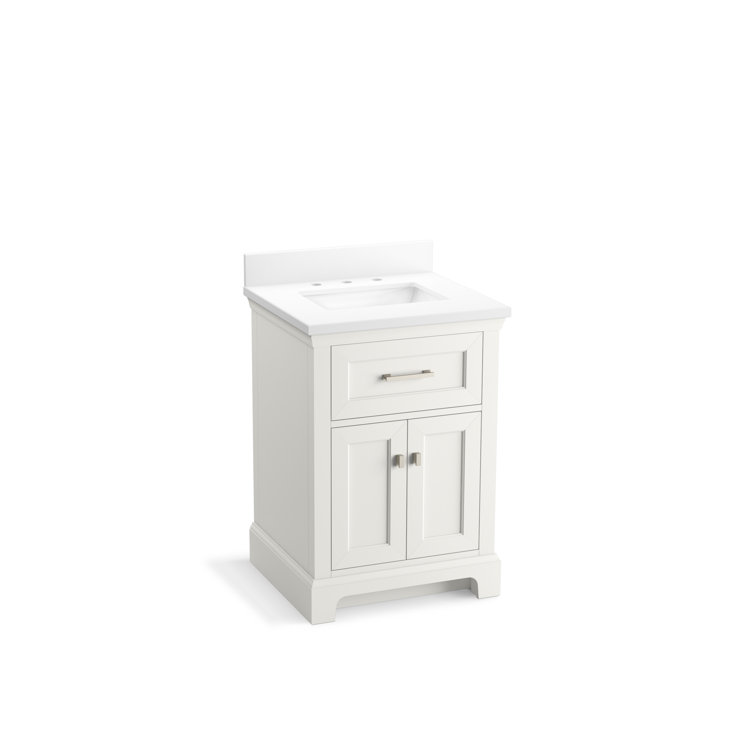 Charlemont 24" White Bathroom Vanity Cabinet with Quartz Top