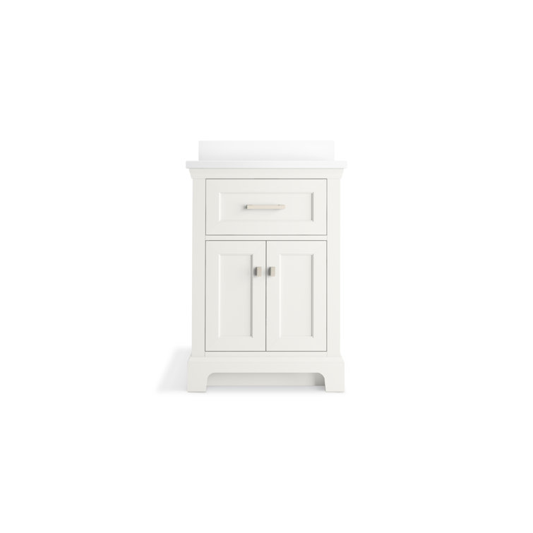 Charlemont 24" White Bathroom Vanity Cabinet with Quartz Top