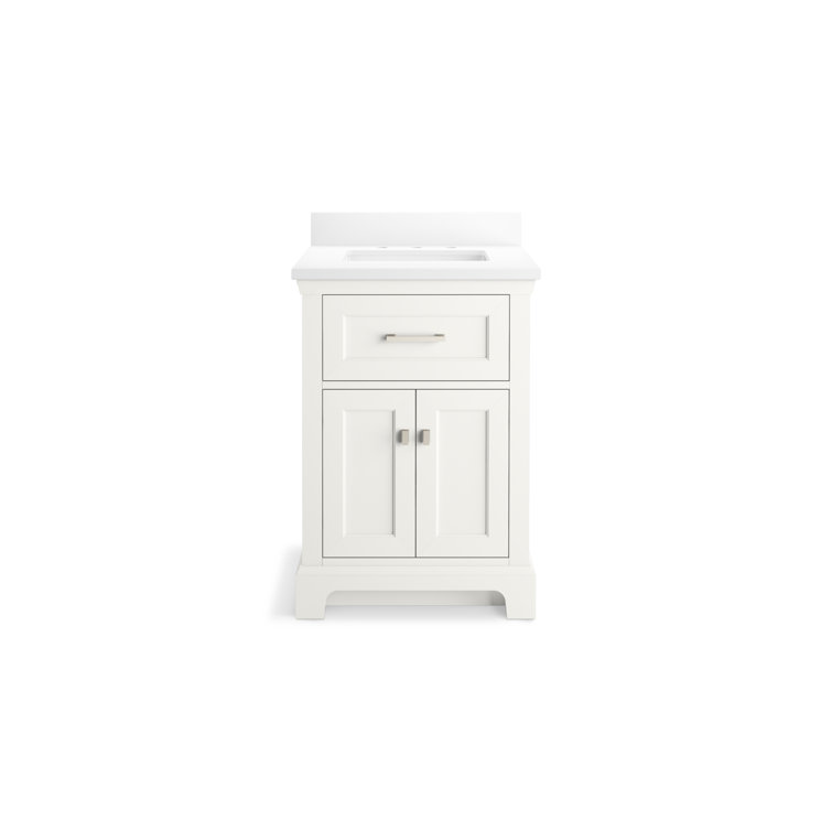 Charlemont 24" White Bathroom Vanity Cabinet with Quartz Top