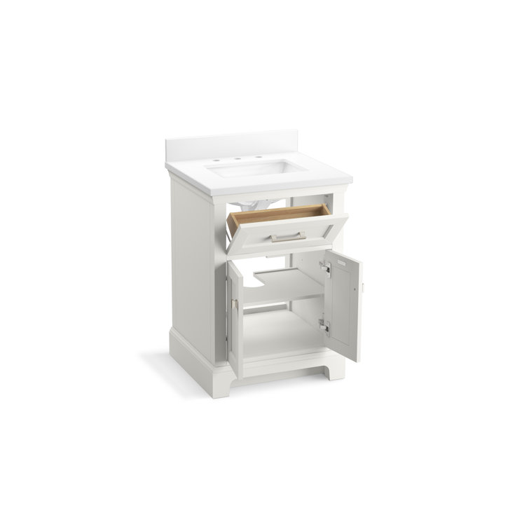 Charlemont 24" White Bathroom Vanity Cabinet with Quartz Top