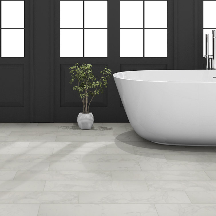 Carrara White 6" x 24" Porcelain Ledger Panel Wall Tile