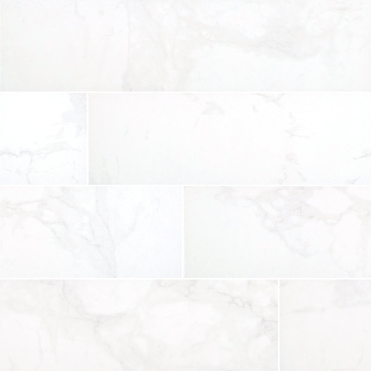 Carrara White 6" x 24" Porcelain Ledger Panel Wall Tile