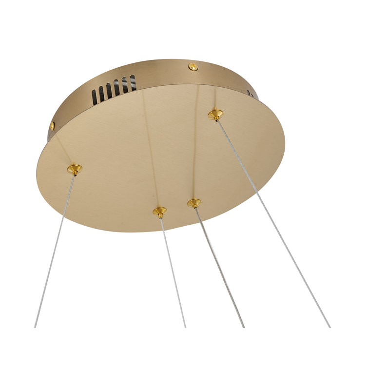 Gold Crystal 24" Plug-in LED Chandelier