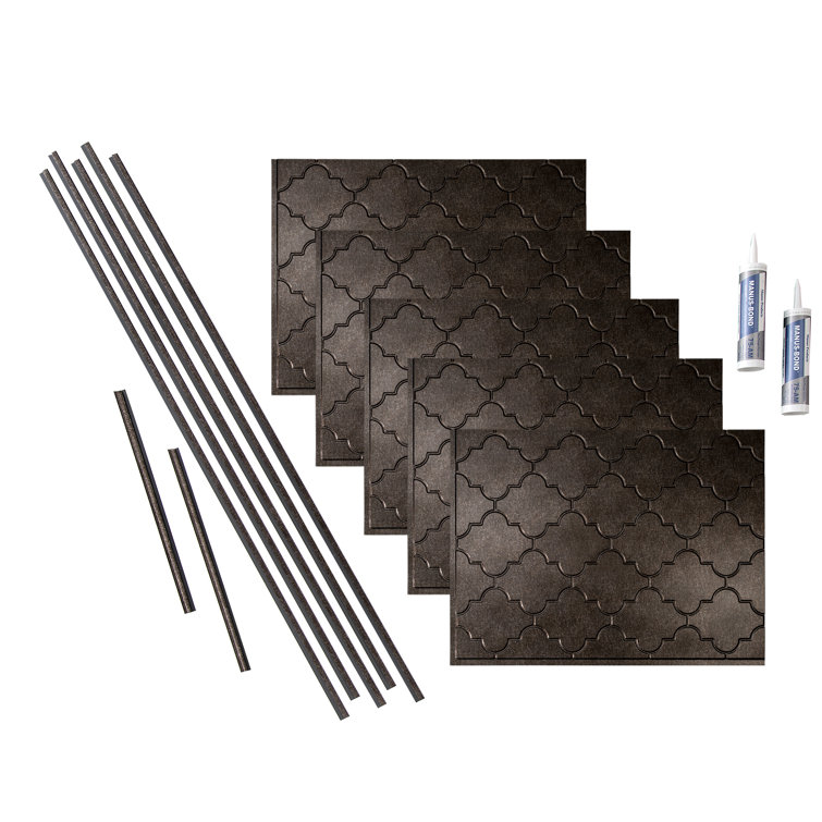 Monaco Smoked Pewter Vinyl Decorative Backsplash Kit