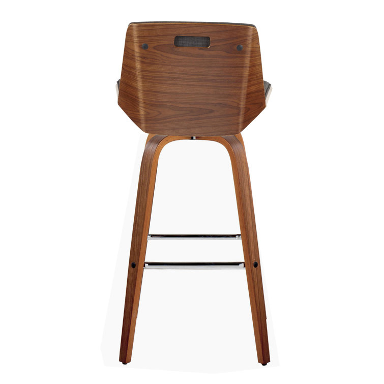 Corazza 30" Charcoal Wood and Metal Swivel Barstool Set