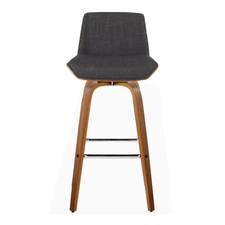 Corazza 30" Charcoal Wood and Metal Swivel Barstool Set