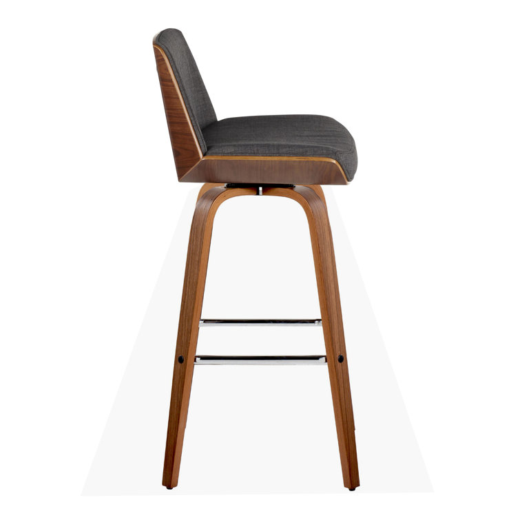 Corazza 30" Charcoal Wood and Metal Swivel Barstool Set