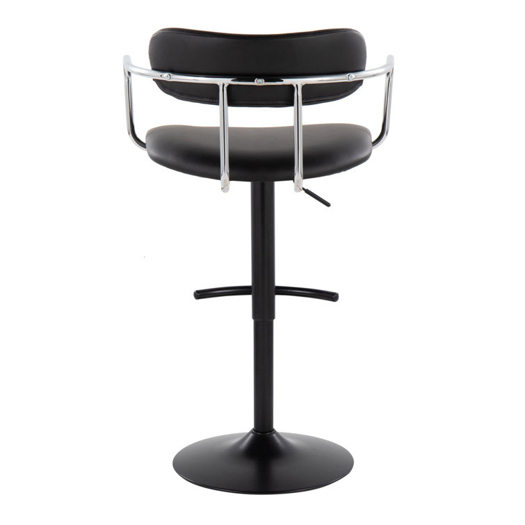 Black Adjustable Swivel Metal Bar Stool Set