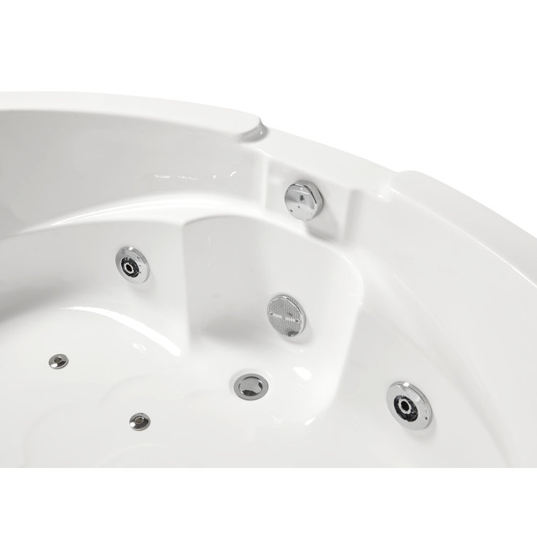 61'' x 61'' White Acrylic Corner Whirlpool Bathtub