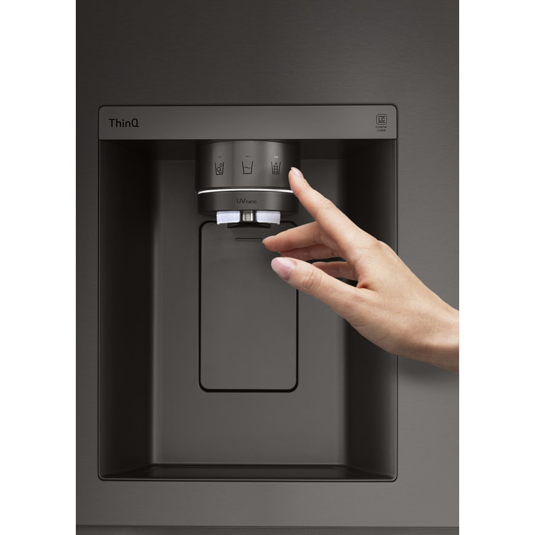 Black Stainless Steel 27 cu. ft. Smart Side-by-Side Refrigerator with InstaView and Craft Ice