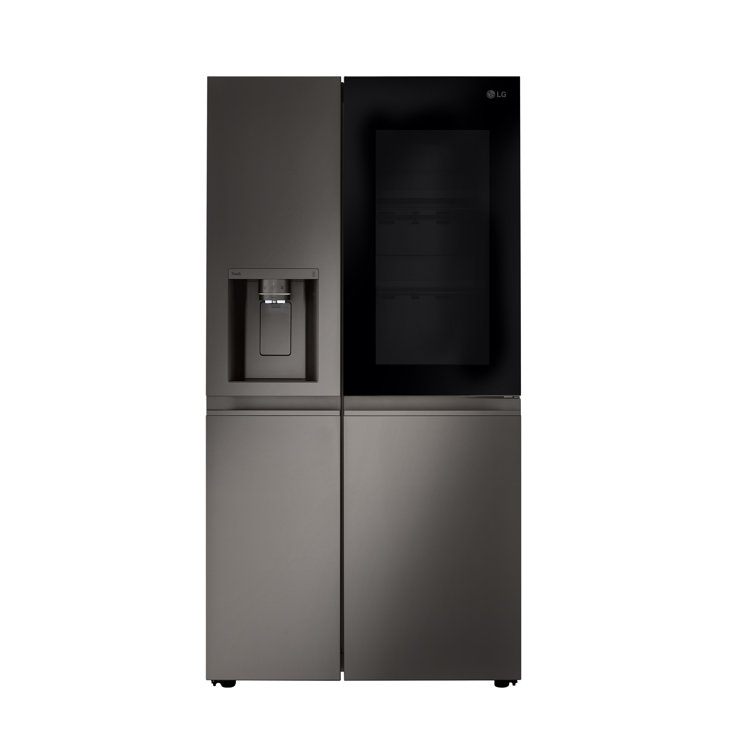 Black Stainless Steel 27 cu. ft. Smart Side-by-Side Refrigerator with InstaView and Craft Ice