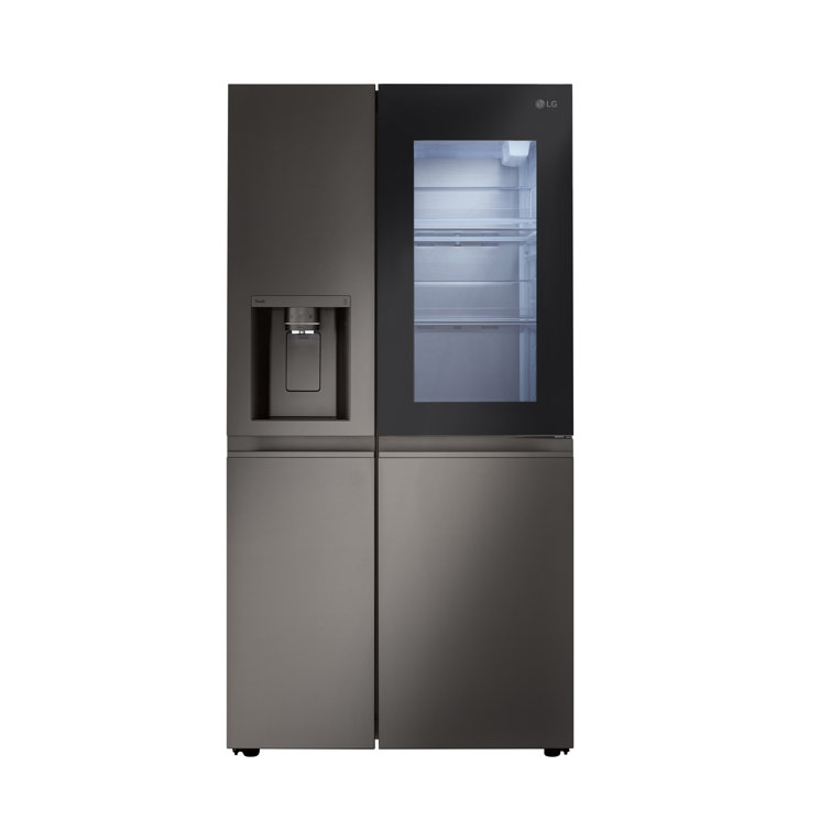 Black Stainless Steel 27 cu. ft. Smart Side-by-Side Refrigerator with InstaView and Craft Ice
