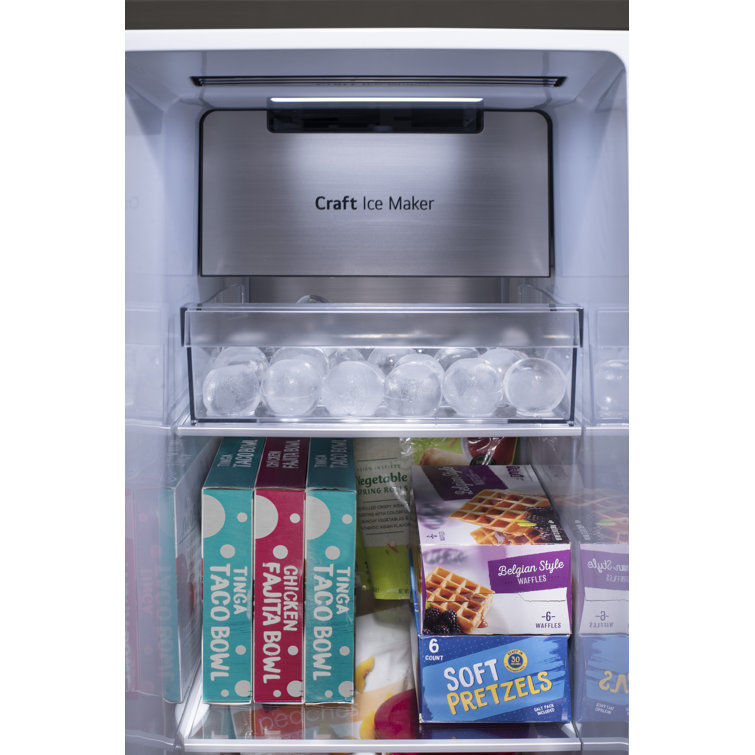 Black Stainless Steel 27 cu. ft. Smart Side-by-Side Refrigerator with InstaView and Craft Ice