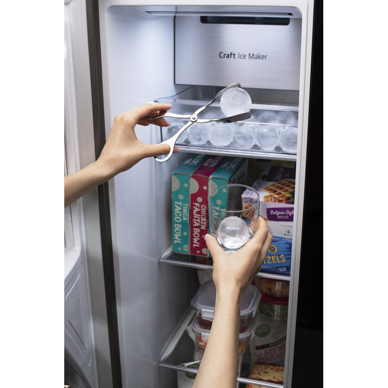 Black Stainless Steel 27 cu. ft. Smart Side-by-Side Refrigerator with InstaView and Craft Ice