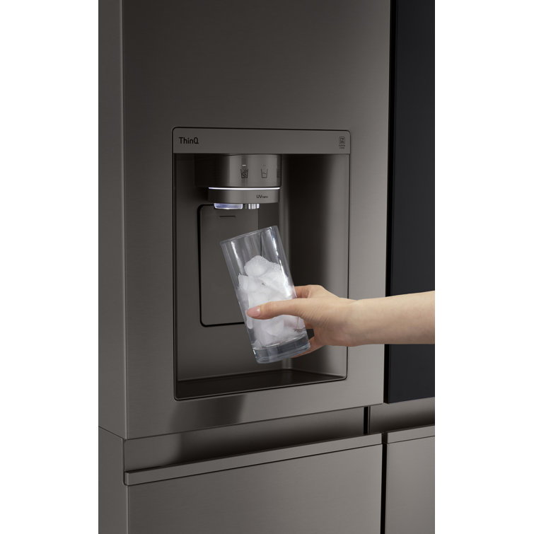 Black Stainless Steel 27 cu. ft. Smart Side-by-Side Refrigerator with InstaView and Craft Ice