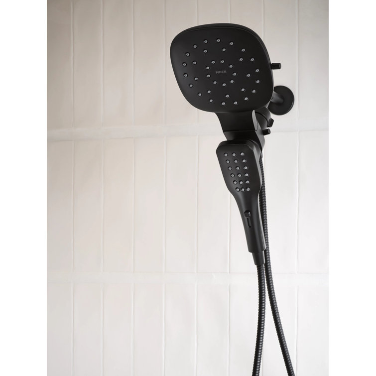 Matte Black Dual Head Rain Shower with Handheld