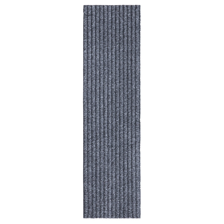 Gray Non-Slip Rubberback Ribbed Stair Treads Set of 7