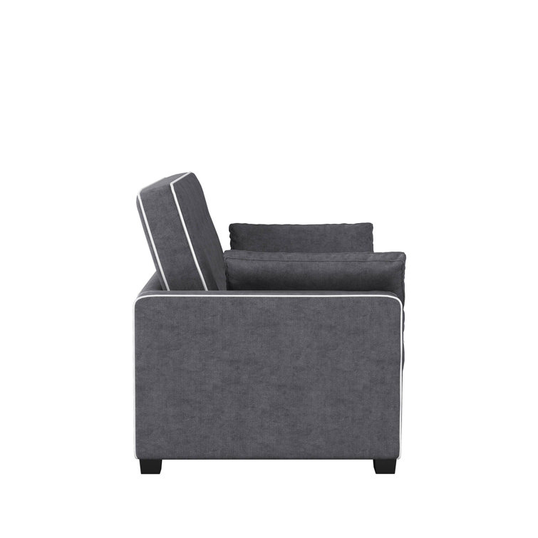 Monroe Gray Tufted Queen Sleeper Sofa with Wood Frame