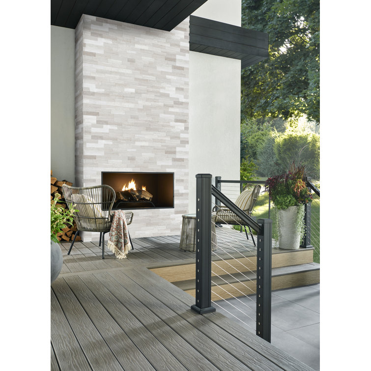 White Oak 6'' x 24'' Stacked Stone Ledger Panel Wall Tile