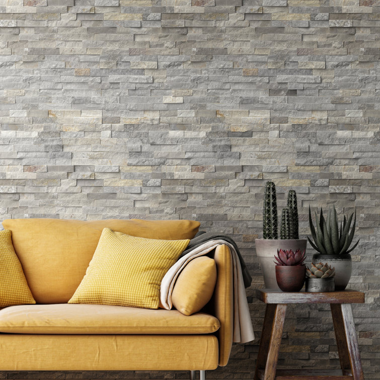 Sunset Silver 6" x 24" Stacked Natural Stone Wall Tile