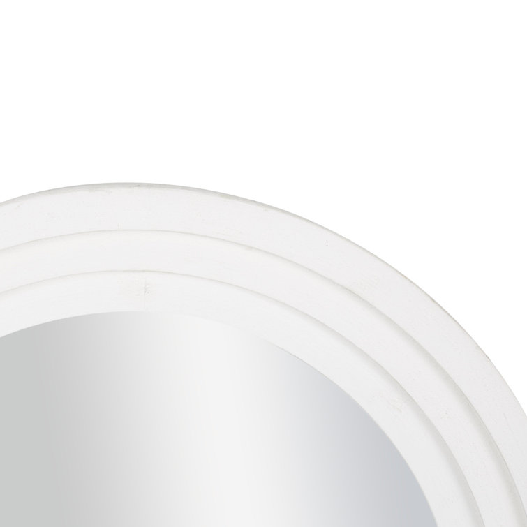 White Oval Full Length Wood Wall Mirror