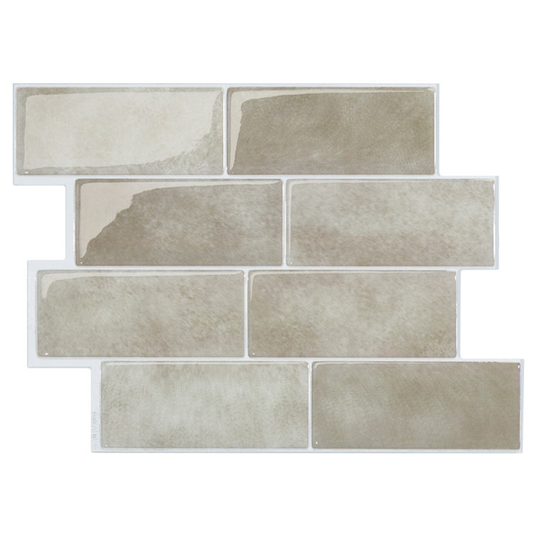 Metro Cologne Beige Glossy Peel and Stick Backsplash Tile