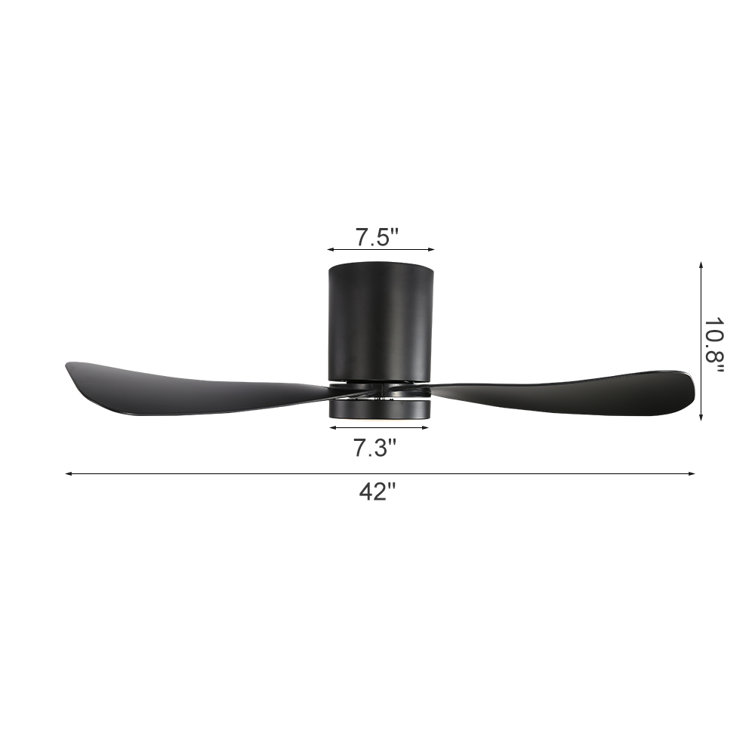 42'' Black Ceiling Fan with Light and Remote
