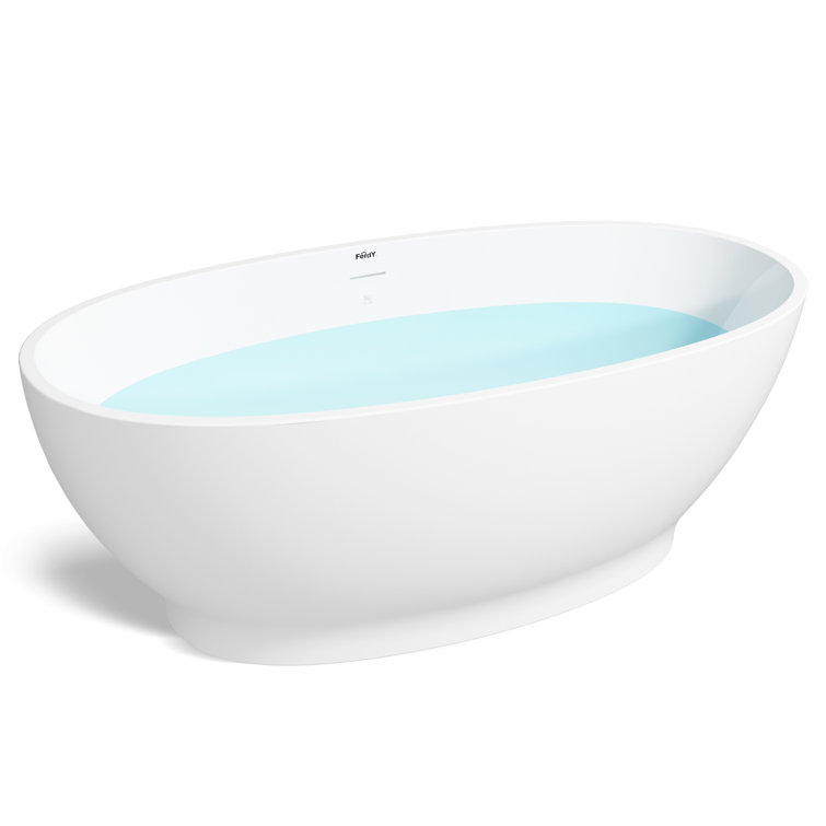 Koh Samui 65" White Acrylic Freestanding Soaking Bathtub