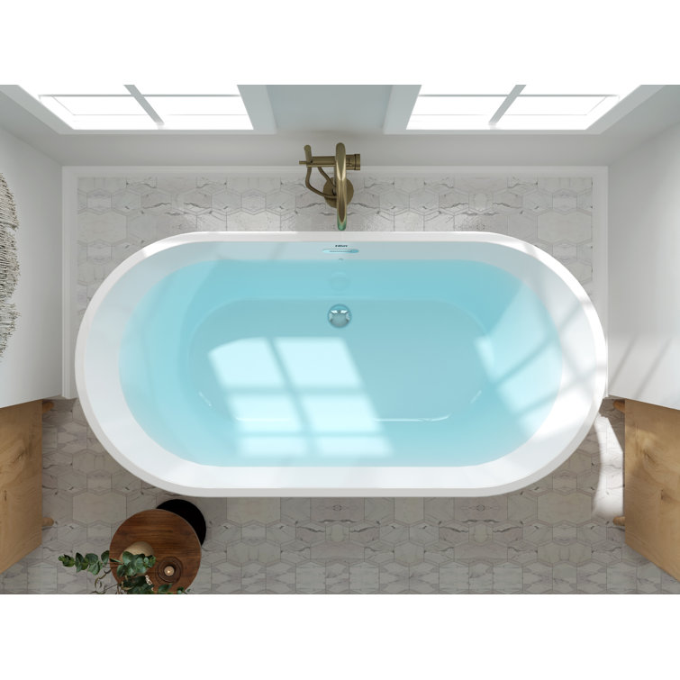Shangri-La 59" Glossy White Acrylic Freestanding Bathtub