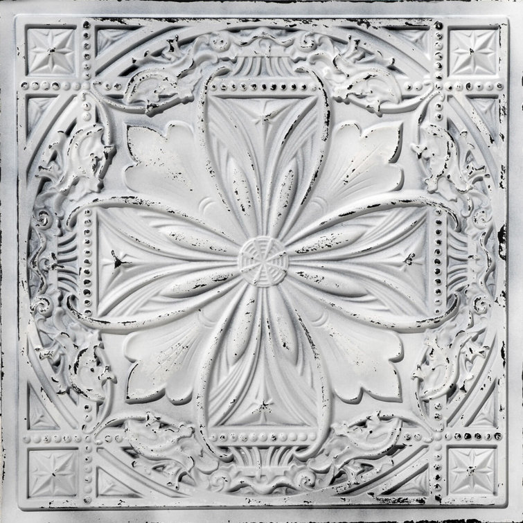 Milan 24'' White Textured PVC Ceiling Tile Set