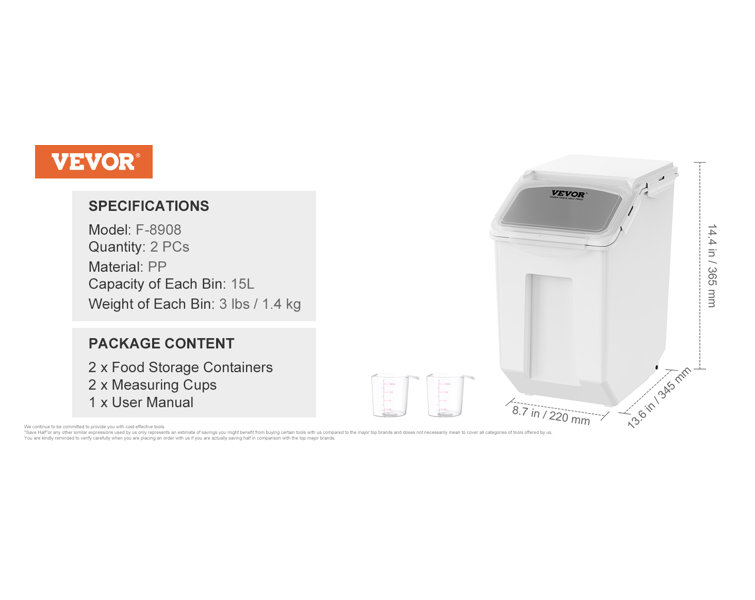 White BPA-Free Rectangular Plastic Food Storage Containers Set