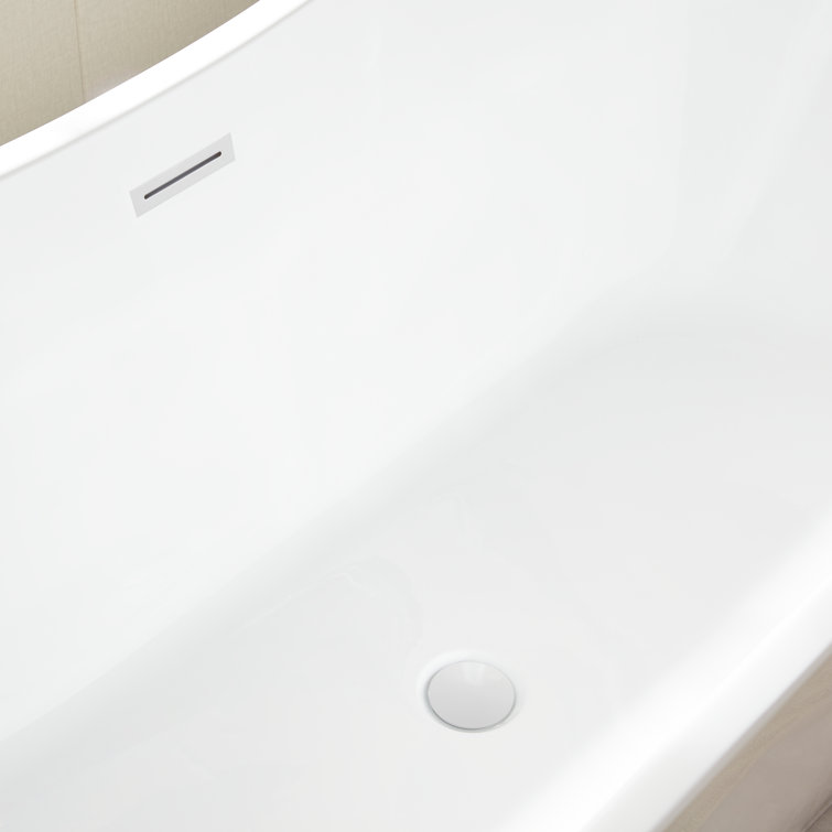 Ophelia 71" Pure White Freestanding Acrylic Soaking Bathtub