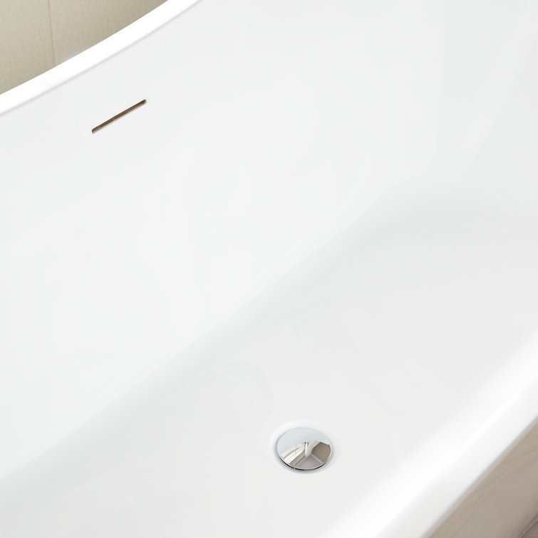 Ophelia 71" White Acrylic Freestanding Soaking Bathtub