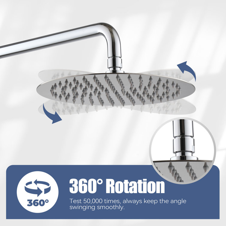 Chrome Dual Shower Head System with Handheld and Rain Shower