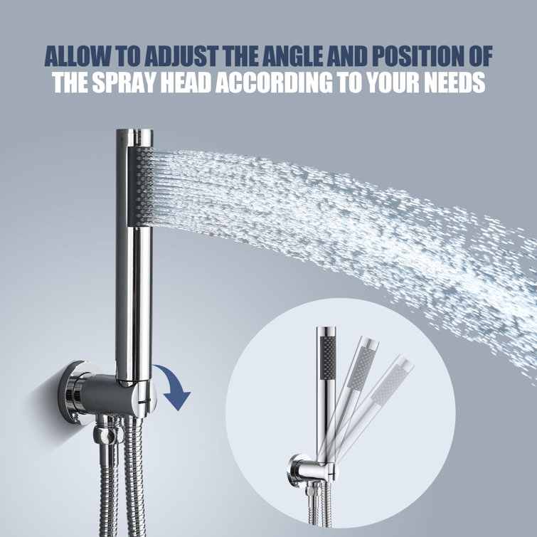 Chrome Dual Shower Head System with Handheld and Rain Shower