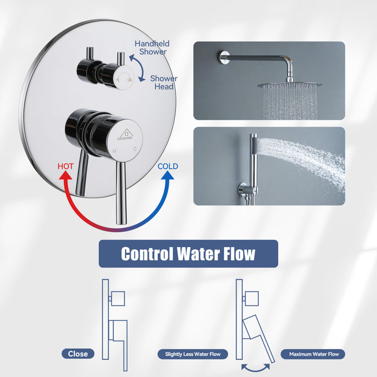 Chrome Dual Shower Head System with Handheld and Rain Shower