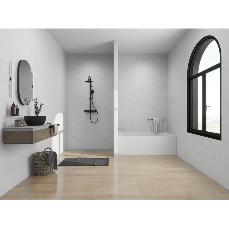 White Acrylic Alcove Skirt Bathtub with Left Drain