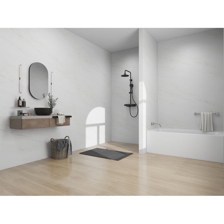 White Acrylic Alcove Skirt Bathtub with Left Drain