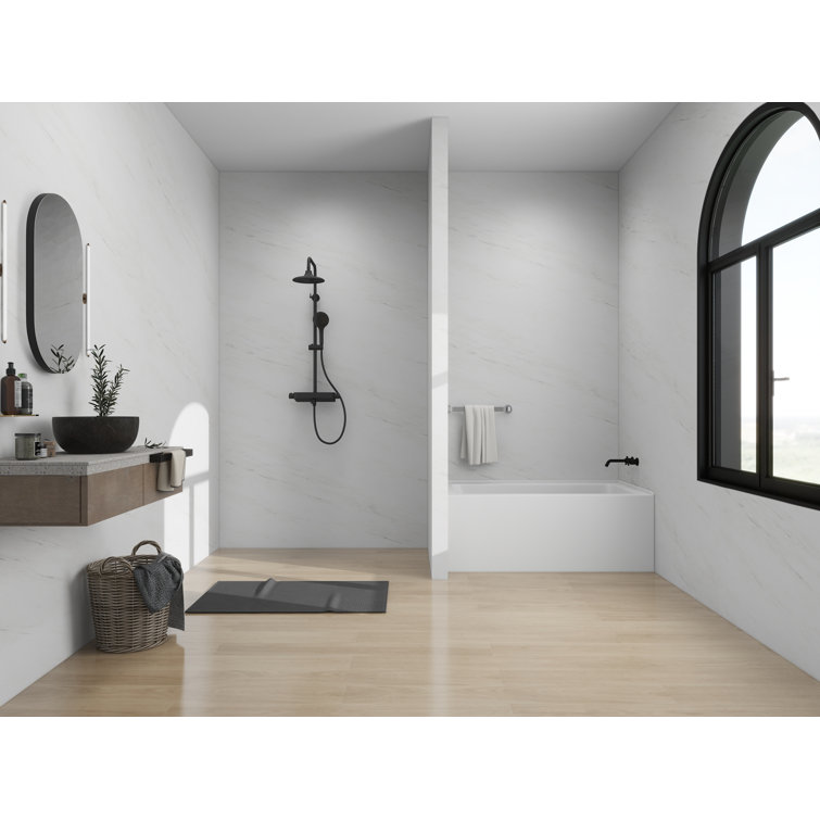 White Acrylic 54-Inch Alcove Soaking Bathtub with Right Drain