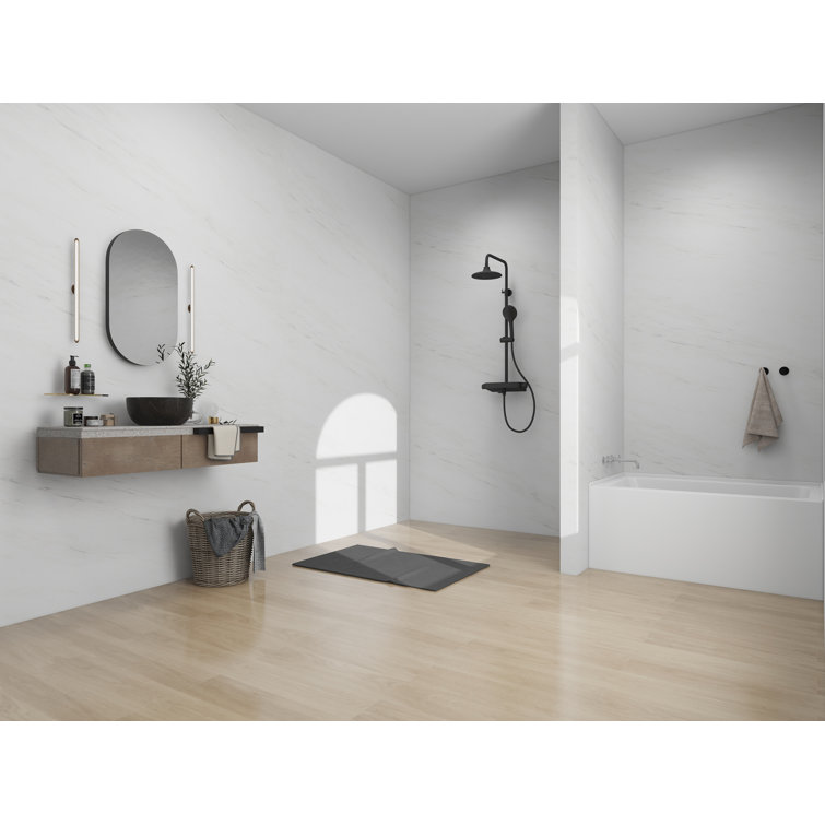 White Acrylic Alcove Skirt Bathtub with Left Drain