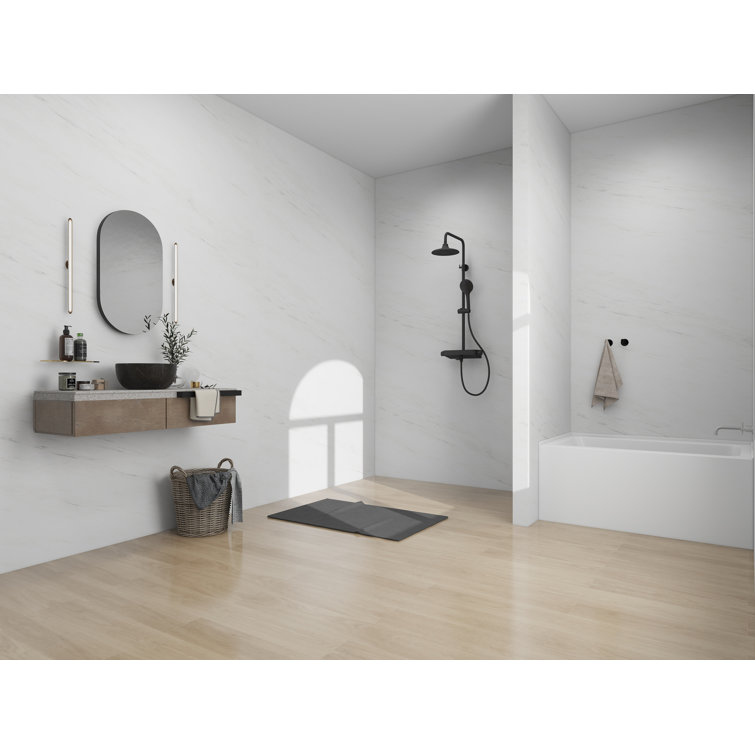 White Acrylic Alcove Soaking Bathtub with Right Drain