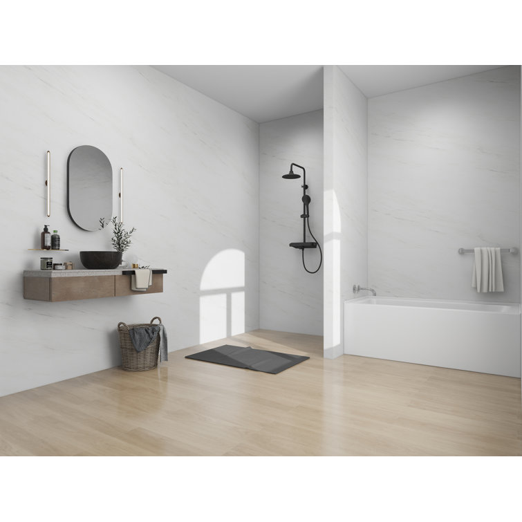 White Matte Black 60" Acrylic Alcove Skirt Bathtub