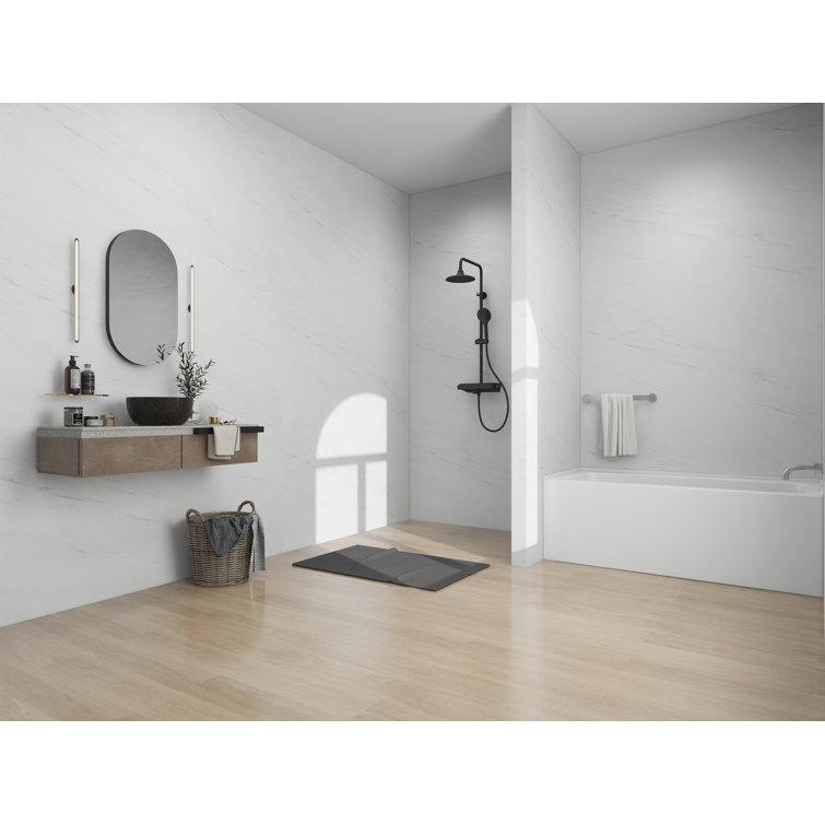 Pure White Acrylic Alcove Skirt Soaking Bathtub with Right Drain