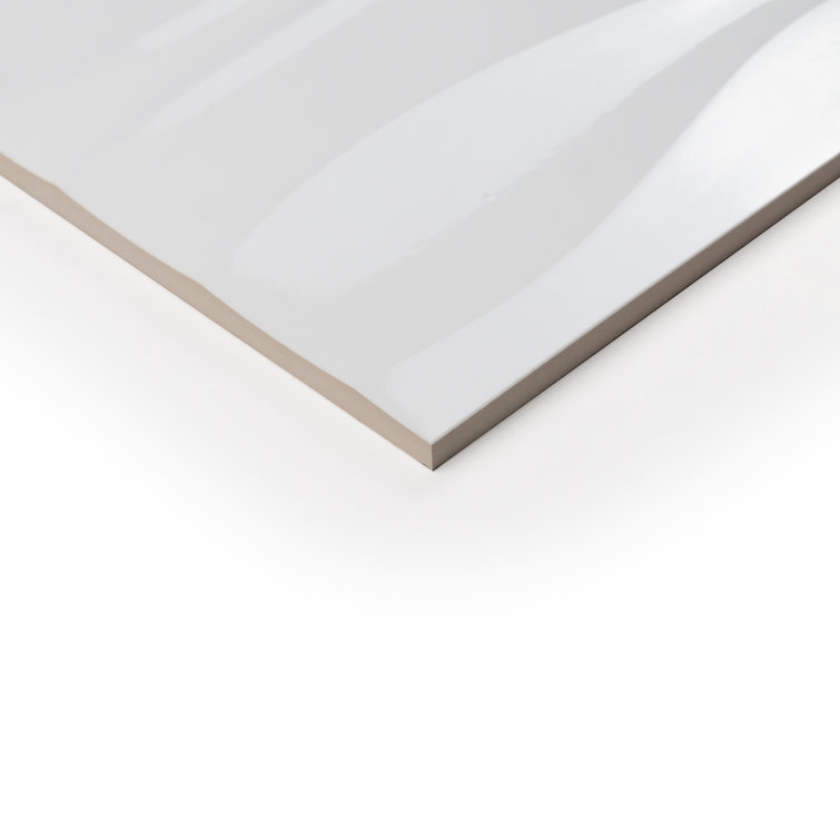 Silom Glossy White 3D Textured Wave Wall Tile