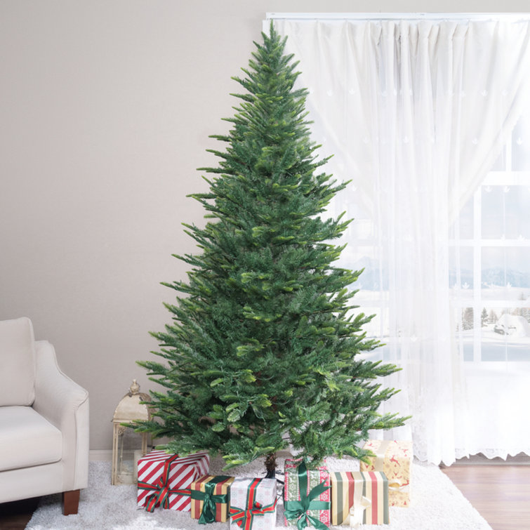 4' 3'' Green Artificial Pine Christmas Tree with Multicolored LED Lights