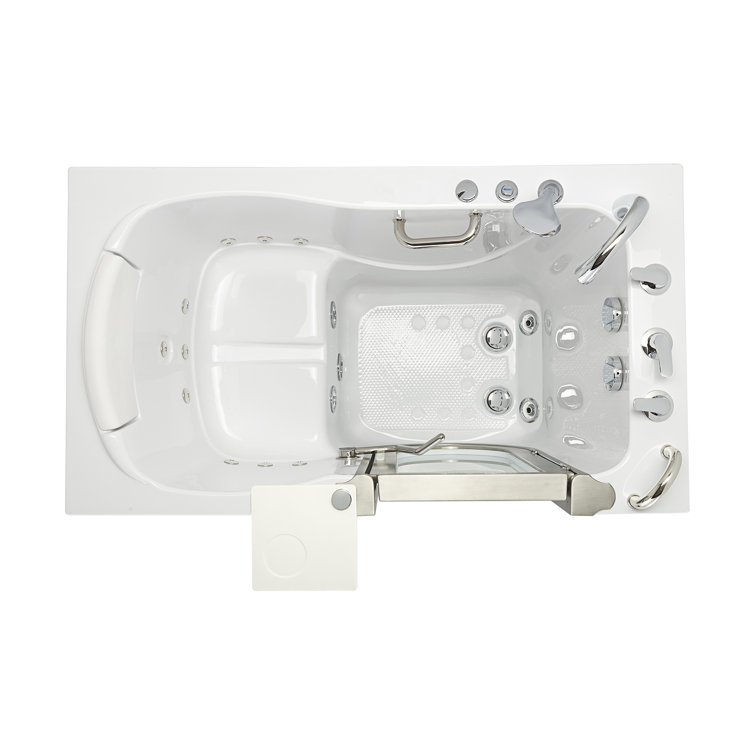 Royal 52" White Acrylic Hydro Massage Walk-In Bathtub with Heated Seat