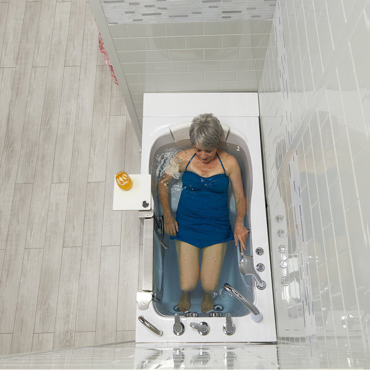 Royal 52" White Acrylic Hydro Massage Walk-In Bathtub with Heated Seat