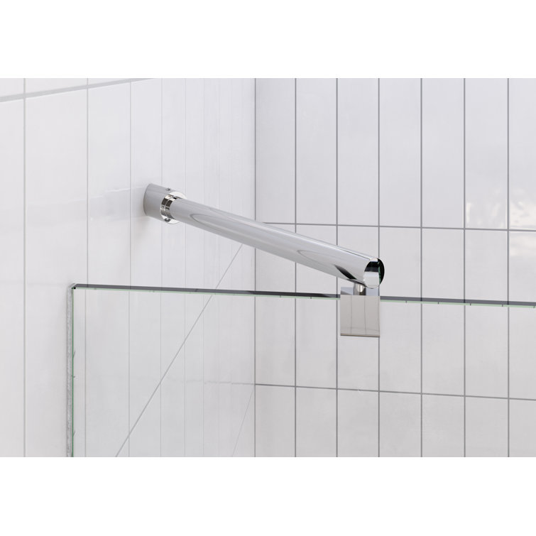78" Frameless Glass Shower Door with Polished Chrome Hinges