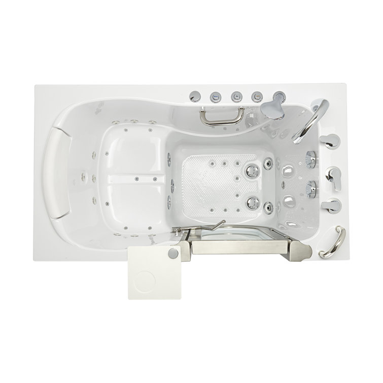 Royal 52" White Acrylic Walk-In Hydro Massage Bathtub