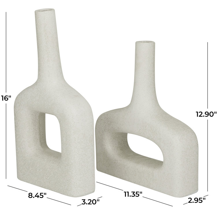 White Ceramic Novelty Table Vase Set